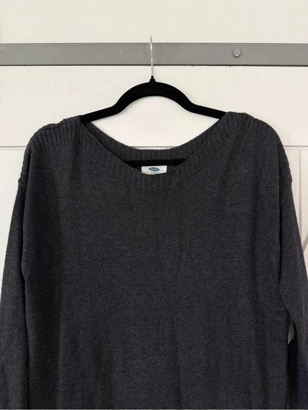 Old Navy Charcoal Gray Knit Boat Neck Pullover Tunic Sweater